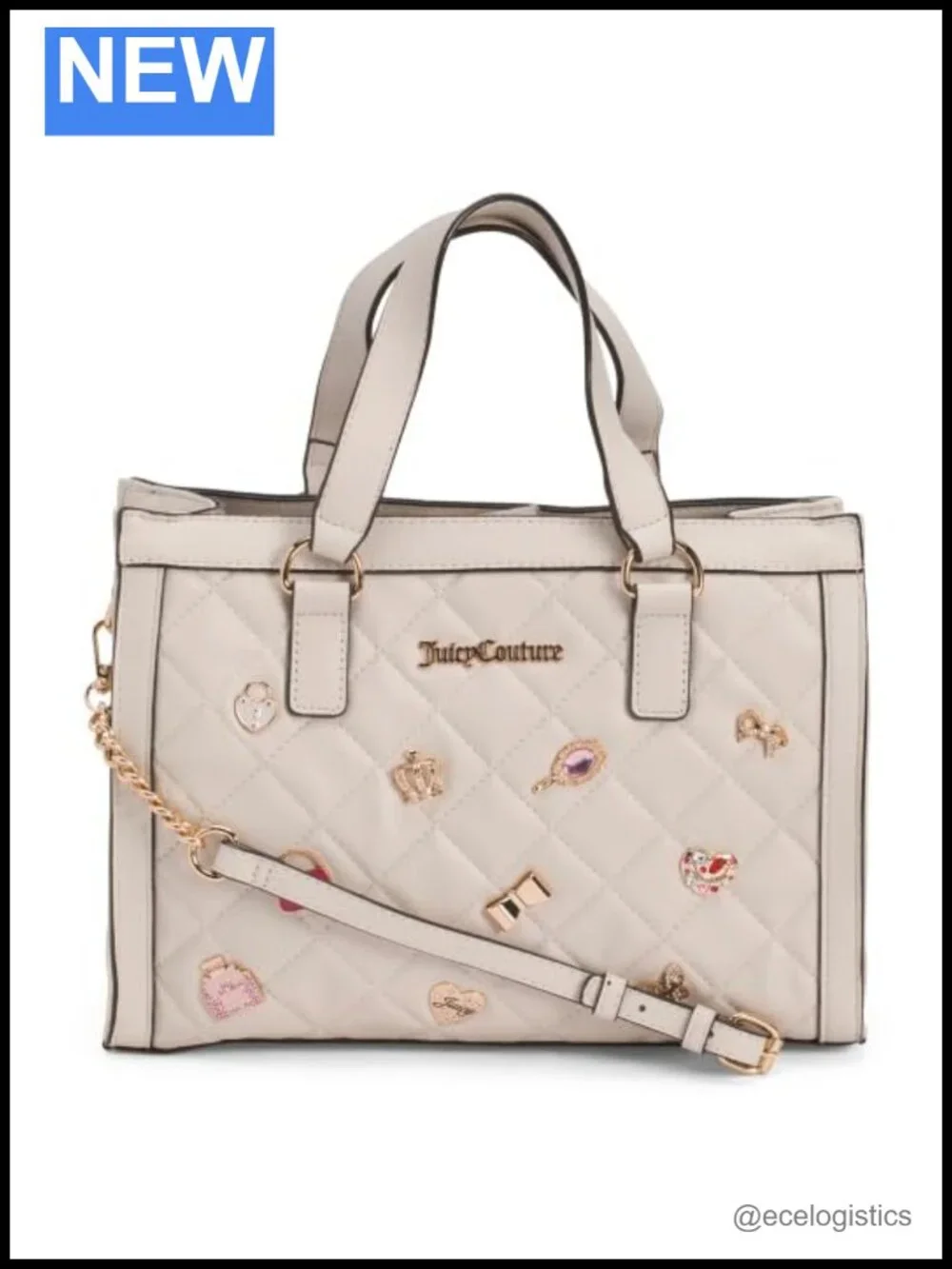 Juicy Couture Faux Leather Tote Quilted Satchel Crossbody